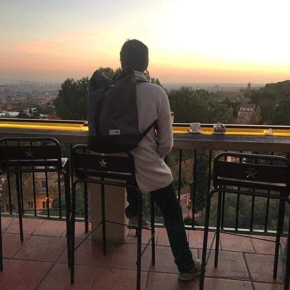 Moskus Roll up Backpack grey blend main image 3